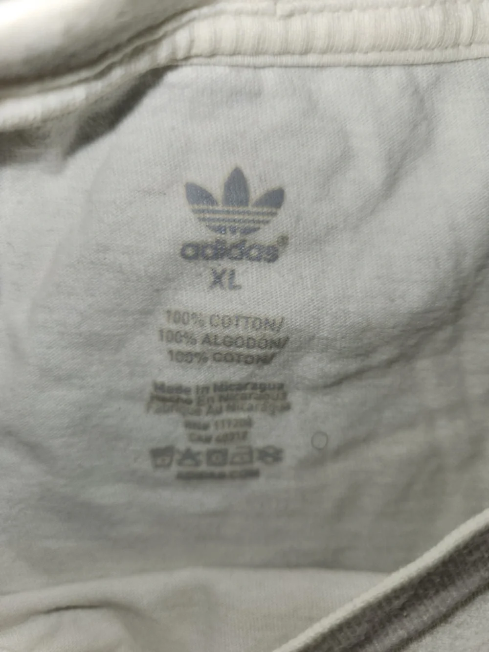 Adidas White Tee with Light Gray Trefoil